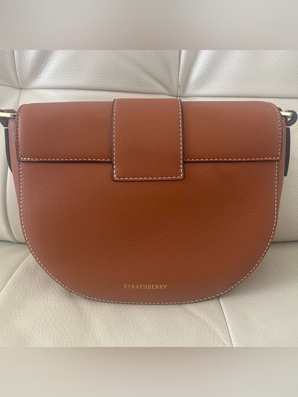 Strathberry Cressent Leather Saddle Bag with Gold Hardware - Picture 3 of 8